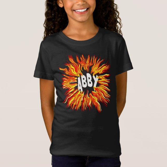 Abby Name Star on Fire T-Shirt (Front)