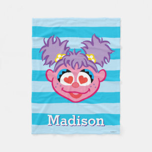 Abby Smiling Face Add Your Name Fleece Blanket