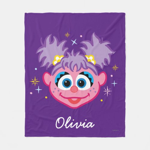 Abby Smiling Face  Add Your Name Fleece Blanket