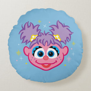 Abby Smiling Face Round Pillow