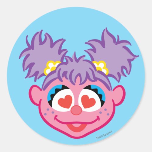 Abby Smiling Face with Heart_Shaped Eyes Classic Round Sticker