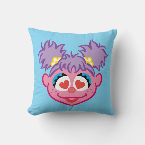 Abby Smiling Face with Heart_Shaped Eyes Throw Pillow