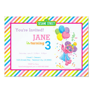 Abby Striped Birthday Card