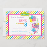 Abby Striped Birthday Invitation