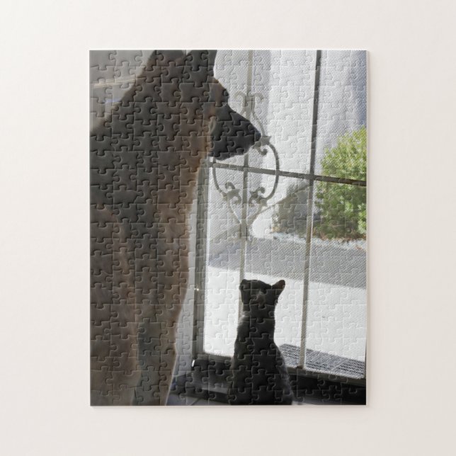 Abby With Zorro at Front Door Puzzle (Vertical)