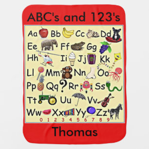 ABC 123 Alphabet Numbers Learning Baby Blanket