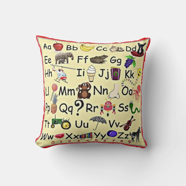 ABC 123 Alphabet Numbers Learning Pillow Preschool (Front)