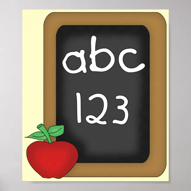 ABC 123 Chalkboard Poster | Zazzle