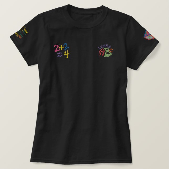 ABC + 123 Embroidered Patch T-Shirt (Design Front)
