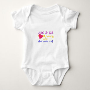 ABC & 123 I My Nanny & She Loves Me! Baby Bodysuit