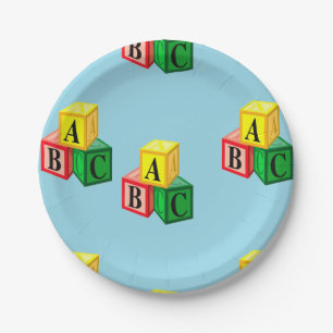 abc alphabet blocks paper plates