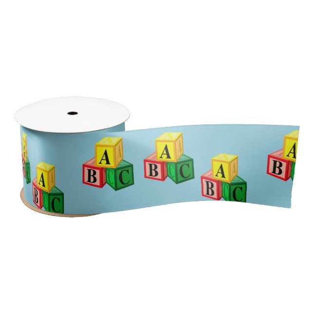 abc alphabet blocks satin ribbon (Spool)
