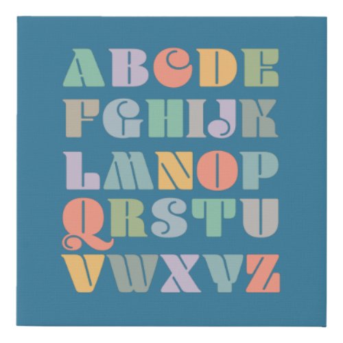 ABC Alphabet Chart Faux Canvas Print