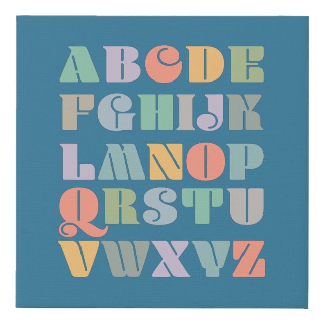 ABC Alphabet Chart Faux Canvas Print (Front)