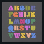 ABC Alphabet Faux Wrapped Canvas Print<br><div class="desc">An colorful alphabet design in a retro typeface. Fun and stylish wall decor designed to help kid's learn their ABCs.</div>