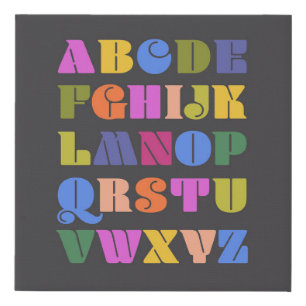 ABC Alphabet Faux Wrapped Canvas Print