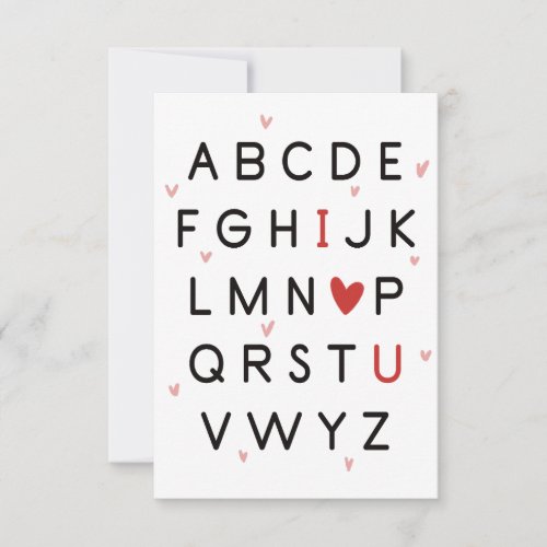 ABC Alphabet I Love You Card