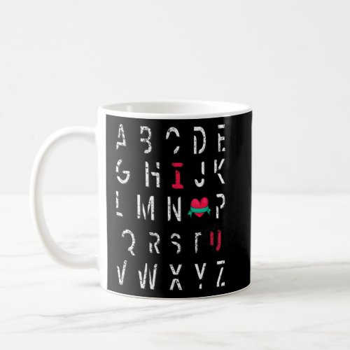 Abc Alphabet I Love You English Teacher Valentines Coffee Mug