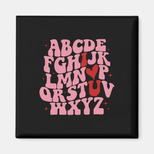 Abc Alphabet I Love You English Teacher Valentines Magnet