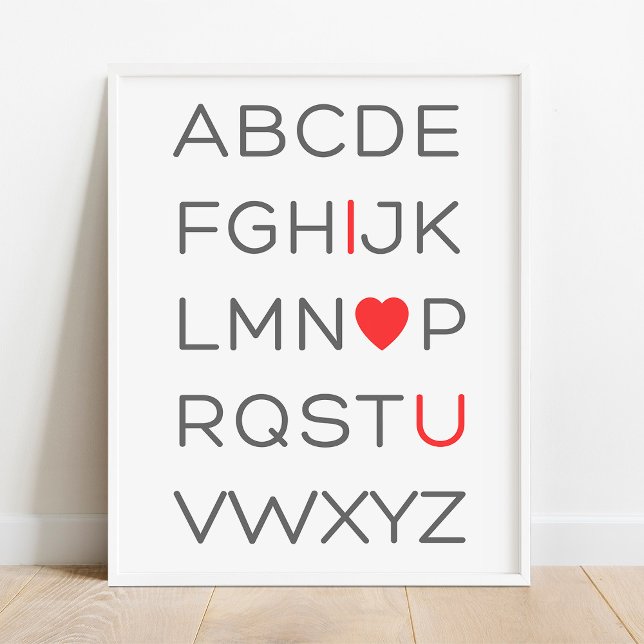 ABC Alphabet I Love You  Nursery Decor Poster (Creator Uploaded)