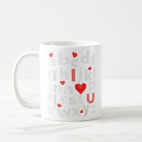 ABC Alphabet I Love You Teacher Valentines Day  Coffee Mug