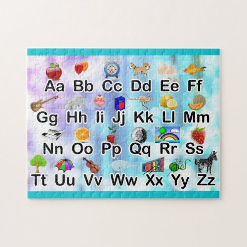 ABC Alphabet Illustration Family Kids Jigsaw Puzzle