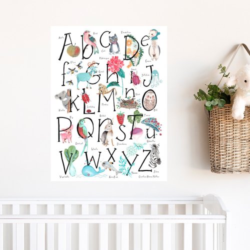 ABC alphabet kids cute animals  Wall Decal