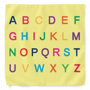 ABC Alphabet learning letters happy cute foods Bandana