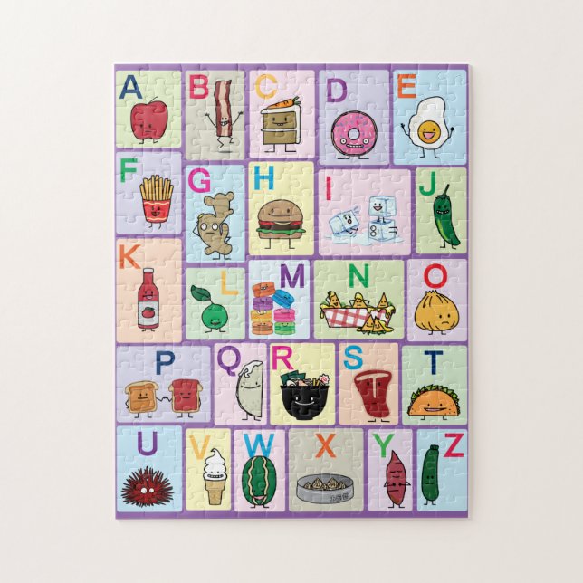 ABC Alphabet learning letters happy foods learn Jigsaw Puzzle (Vertical)