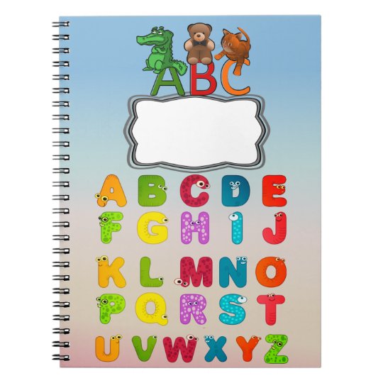 ABC Alphabet Letters Custom Spiral Notebook