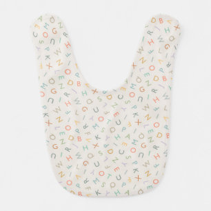 ABC Alphabet Letters Pastel Baby Bib