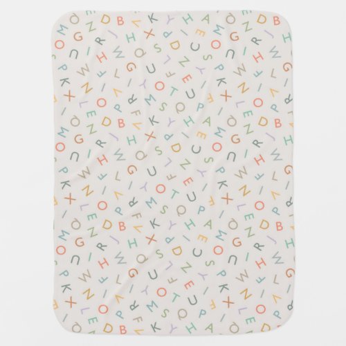 ABC Alphabet Letters  Pastel Baby Blanket