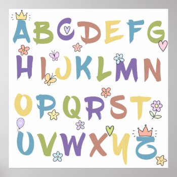 Abc Alphabet Nursery Or Kids Room Poster by FatCatGraphics at Zazzle