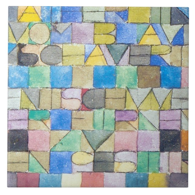 ABC (Alphabet), Paul Klee Ceramic Tile (Front)