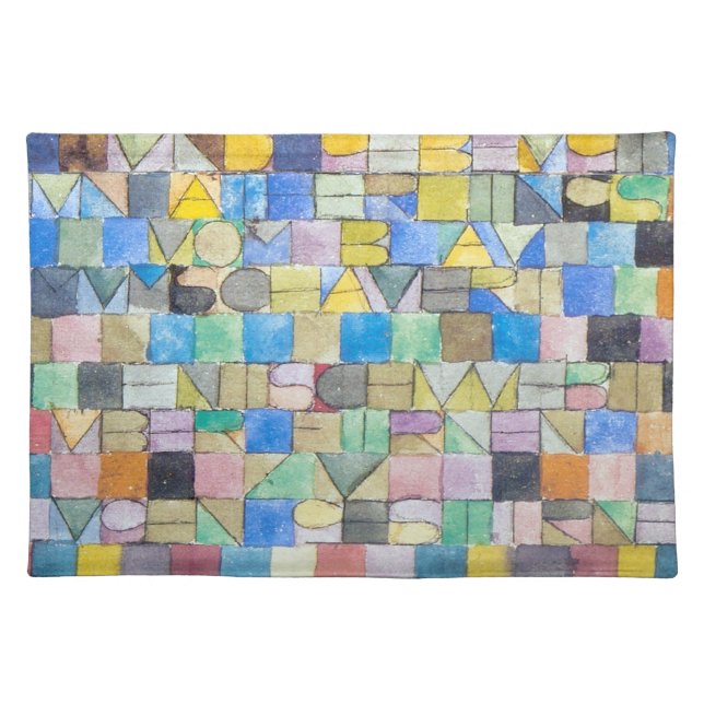 ABC (Alphabet), Paul Klee Cloth Placemat (Front)
