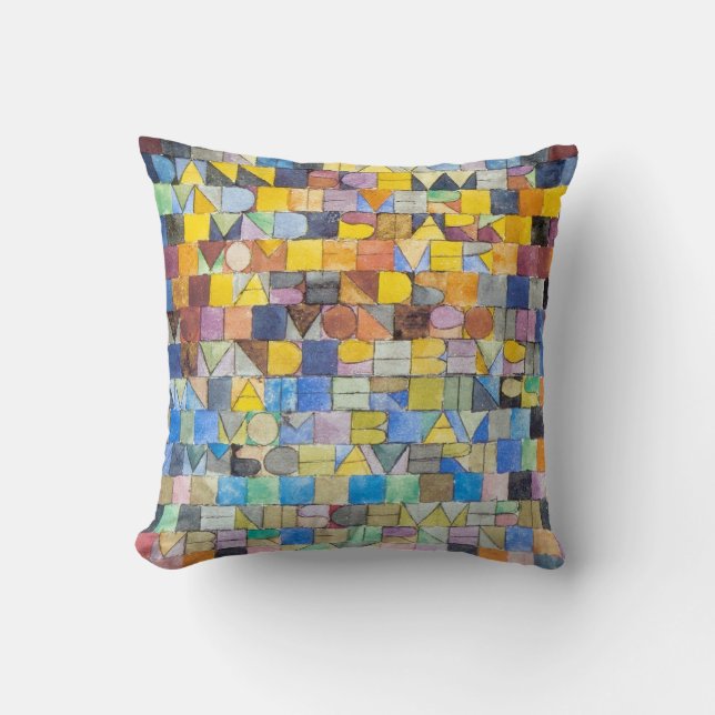 ABC (Alphabet), Paul Klee Throw Pillow (Front)