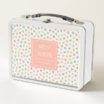 ABC Alphabet Personalized Name Metal Lunchbox<br><div class="desc">A colorful, retro Alphabet design on a vintage / retro - style lunch box that can be personalized with your child’s name. Text can be added to the front with the Teacher, School grade or other message. Inspired by retro typefaces and boho design, this cover can be personalized with a...</div>