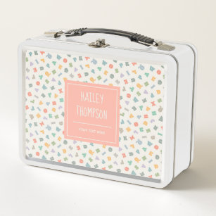 ABC Alphabet Personalized Name Metal Lunchbox