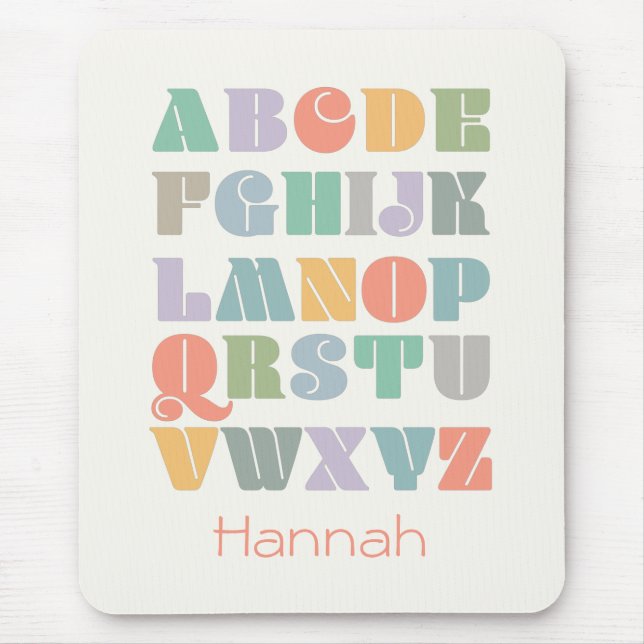 ABC Alphabet Personalized Name Mouse Pad (Front)