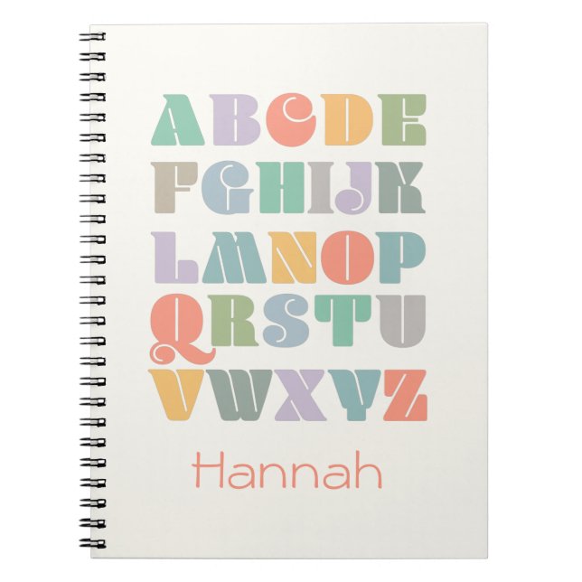 ABC Alphabet Personalized Name Notebook (Front)