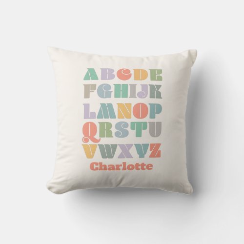 ABC Alphabet Personalized Throw Pillow