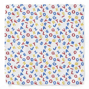 ABC Alphabet Red Yellow Blue Bandana