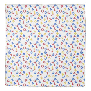 ABC Alphabet Red Yellow Blue  Duvet Cover