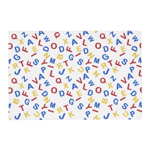 ABC Alphabet Red Yellow Blue Placemat