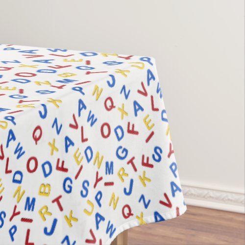 ABC Alphabet Red Yellow Blue Tablecloth