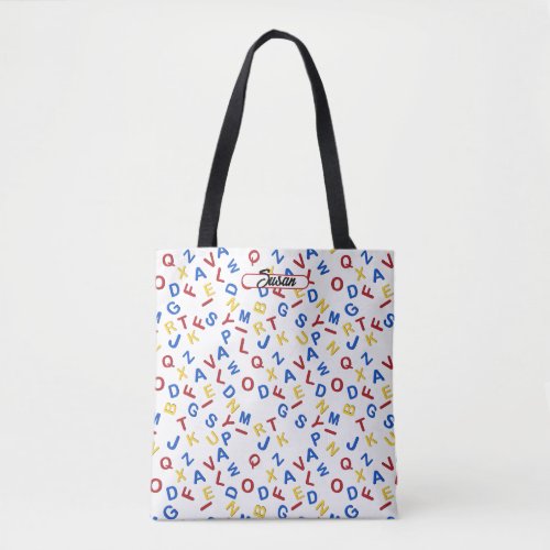 ABC Alphabet Red Yellow Blue Tote Bag
