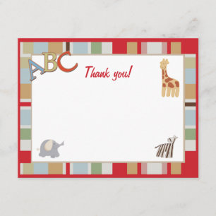 ABC Alphabet Soup Dot Jungle Thank you notes