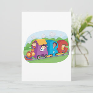 ABC Alphabet Train with Kids Fun Educational Invitation