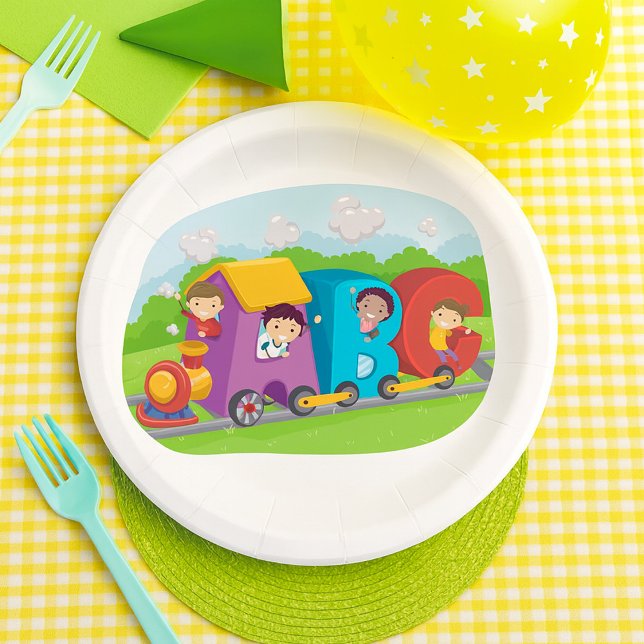 ABC Alphabet Train with Kids Fun Educational Paper Plates (Creator Uploaded)