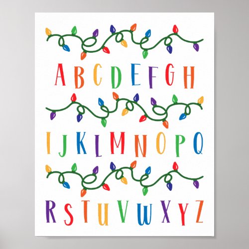 ABC Alphabet Wall christmas lights Poster